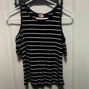 Striped Cold Shoulder Top